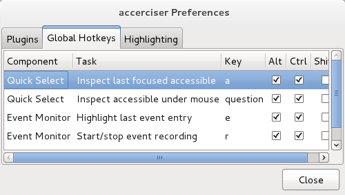  
       Accerciser allows you to adjust your plugin's preferences.
      