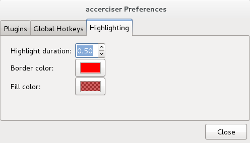  
       Accerciser allows you to adjust your highlighting preferences.
      